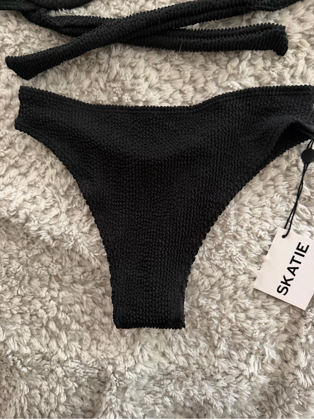 NWT Skatie Black Ribbed Bikini Set - Picture 4 of 4